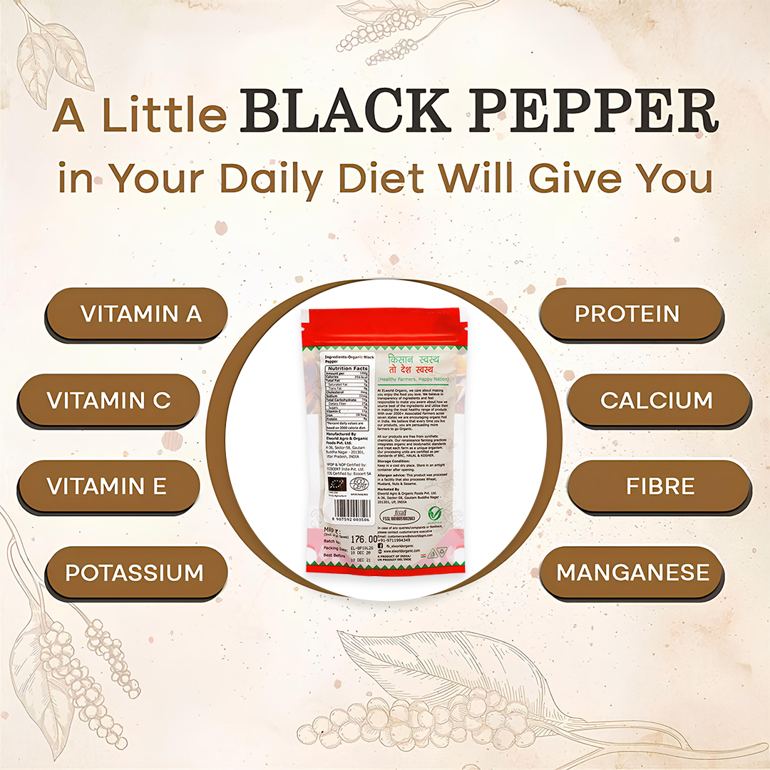 Elworld Agro & Organic Food Products Black Pepper Powder 100g