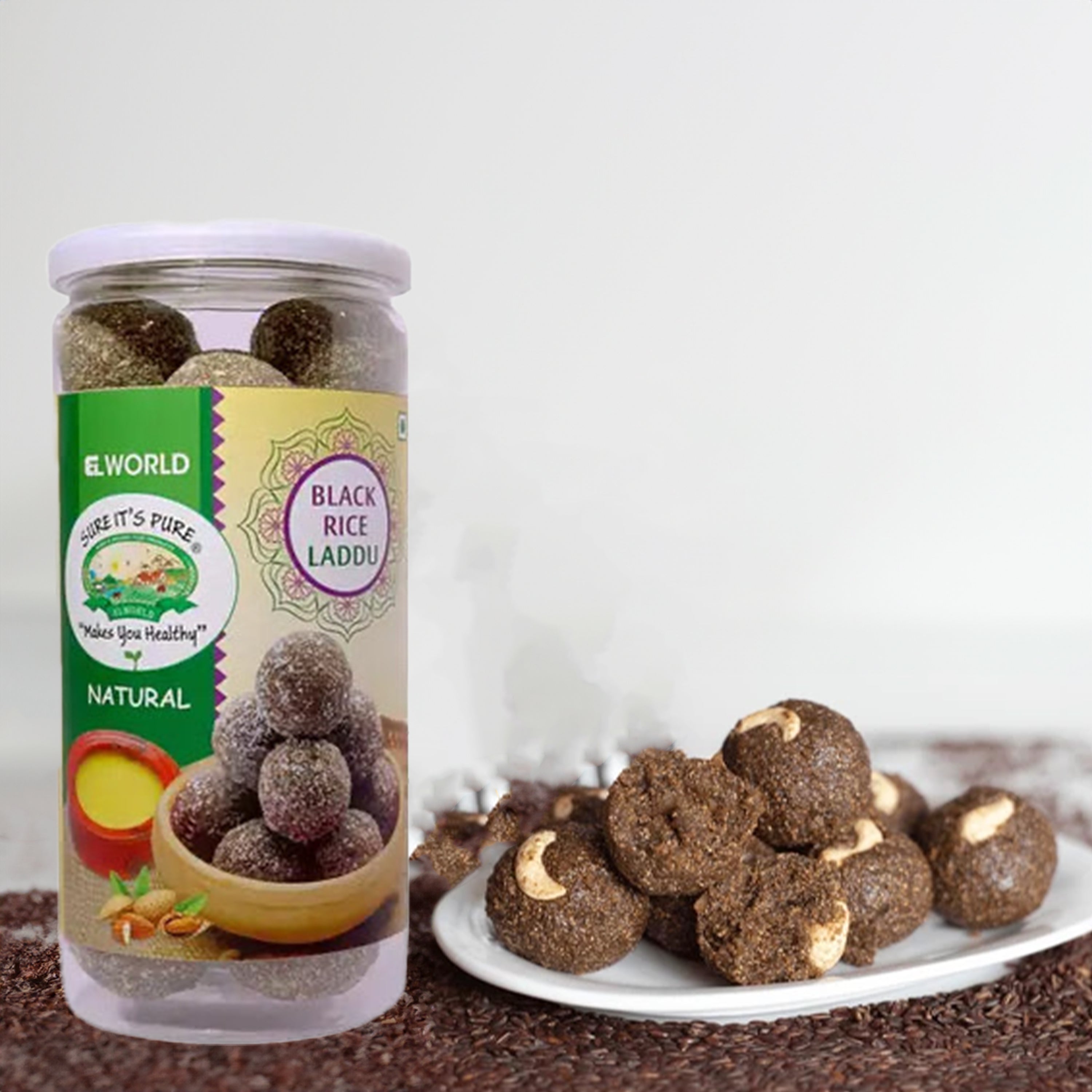 Elworld Agro & Organic Food Products Black Rice Laddoo