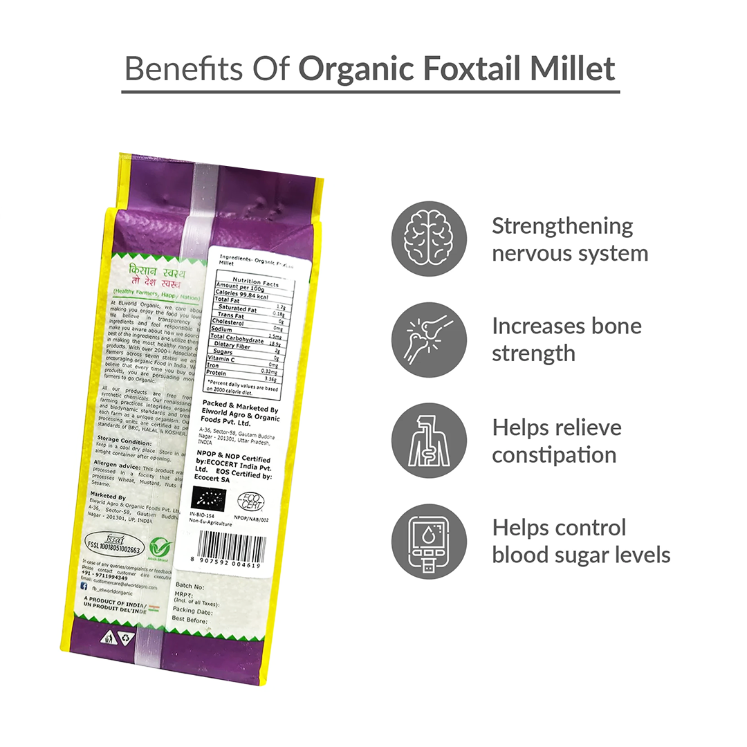 Elworld Agro & Organic Food Products Foxtail Millet 500 g