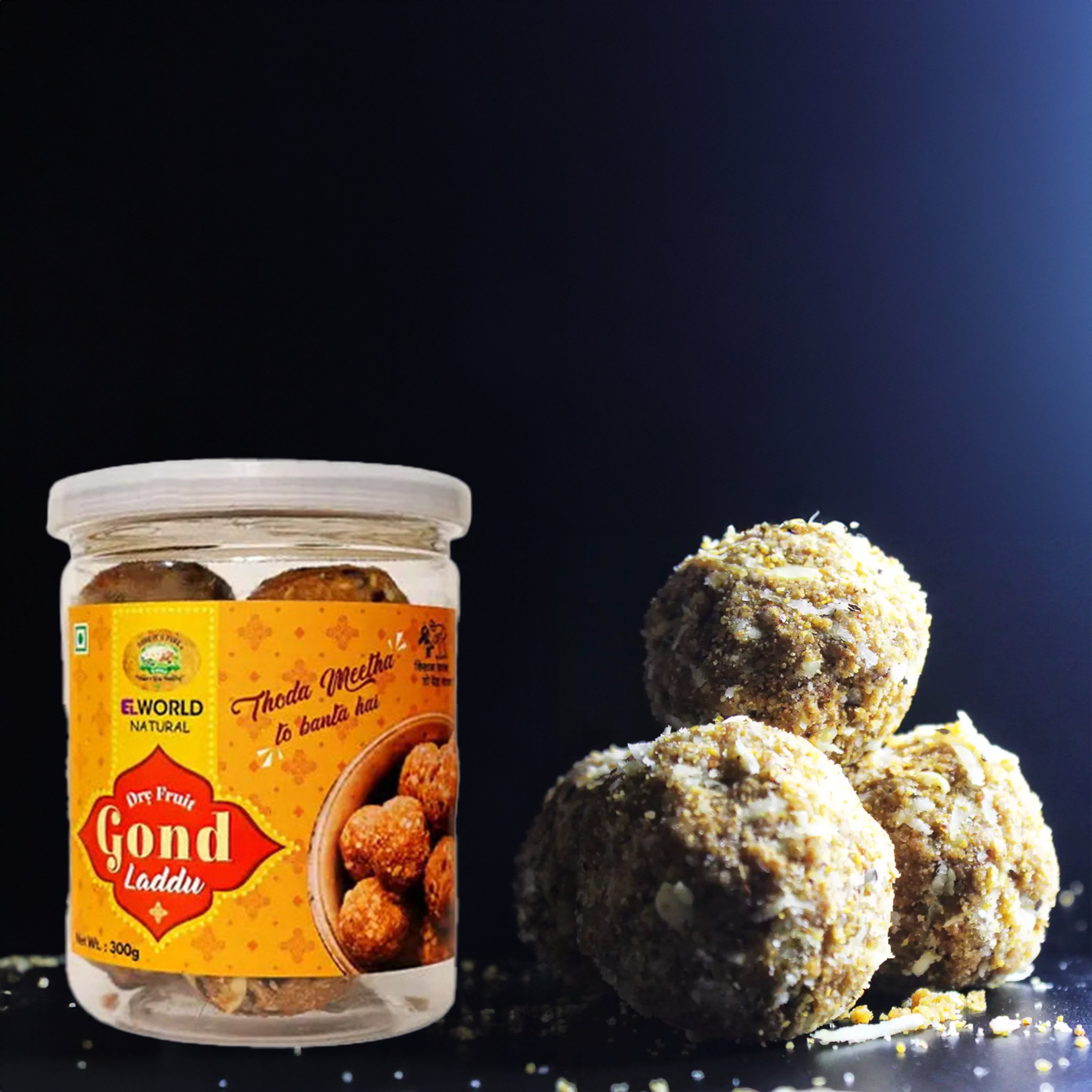 Elworld Agro & Organic Food Products Gond Laddoo 300 g