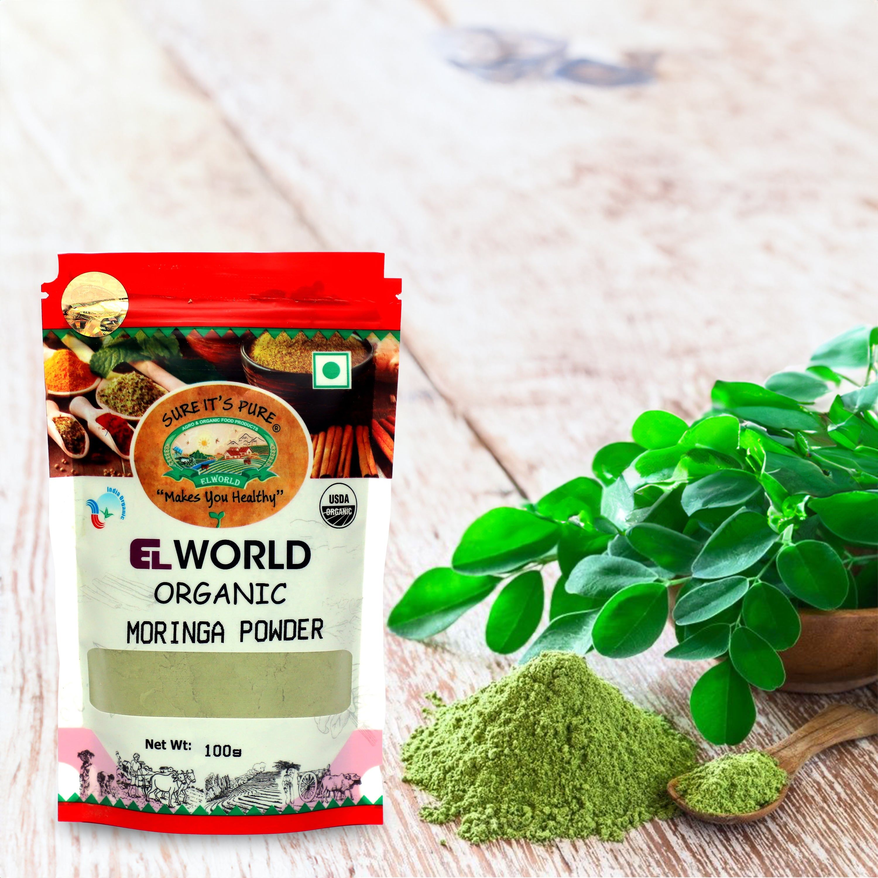 Elworld Agro & Organic Food Products Moringa Powder - 100 g