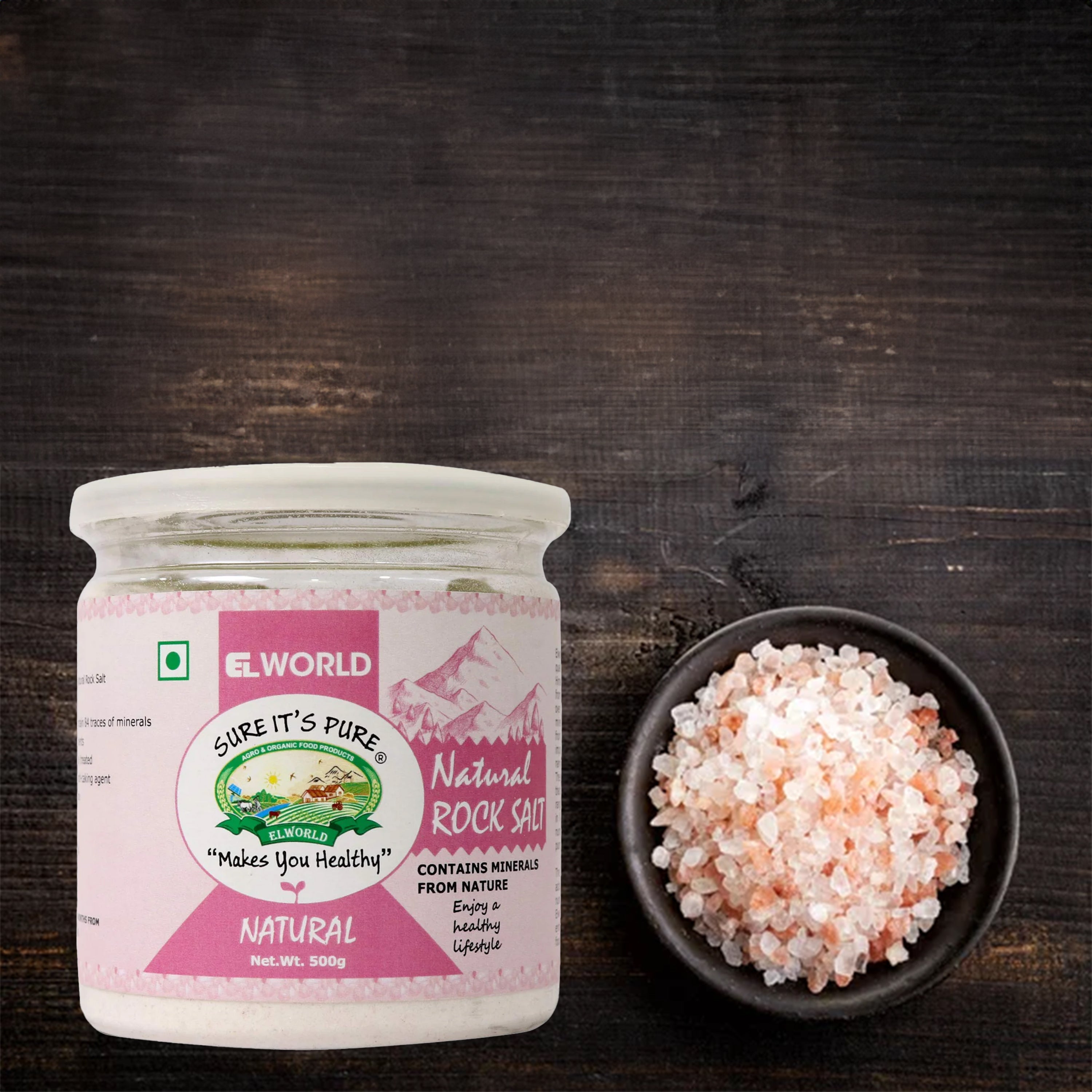 Elworld Agro & Organic Food Products Natural Rock Salt - 500 g