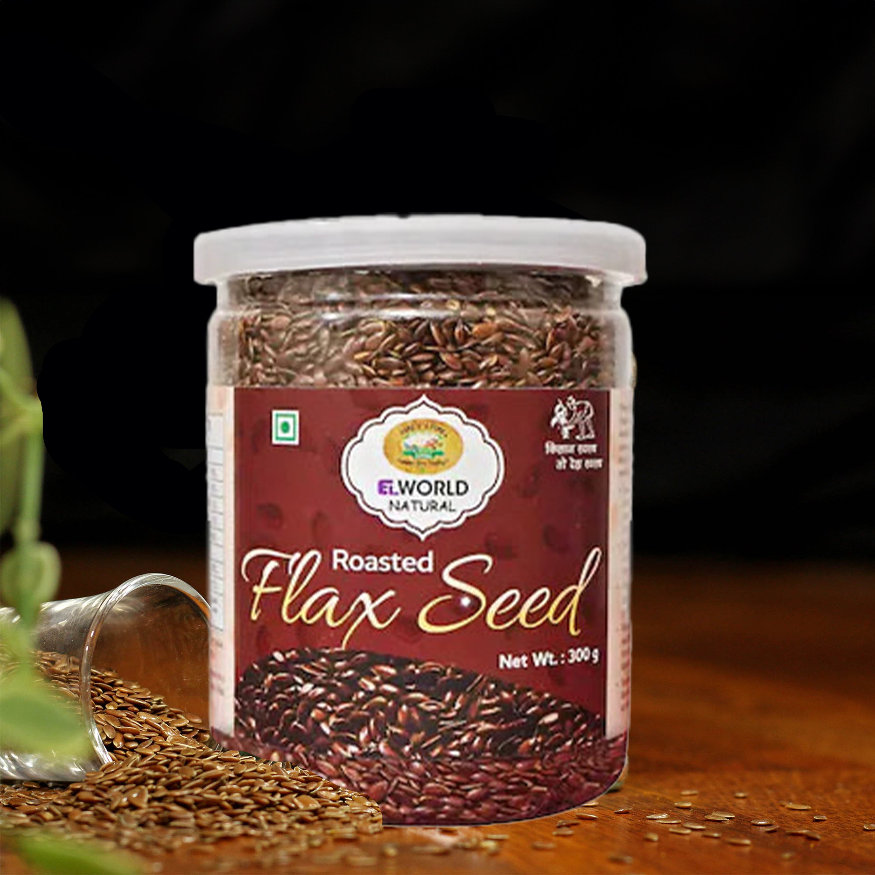 Elworld Agro & Organic Food Products Roasted Flaxseed (Alsi/ Teesi) - 300g