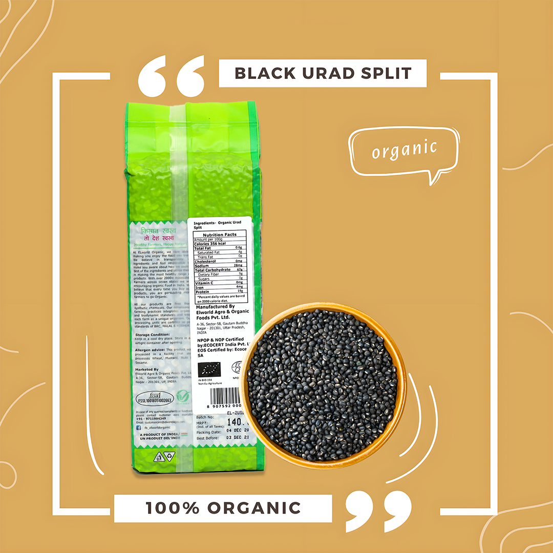 Elworld Agro & Organic Food Products Urad Split