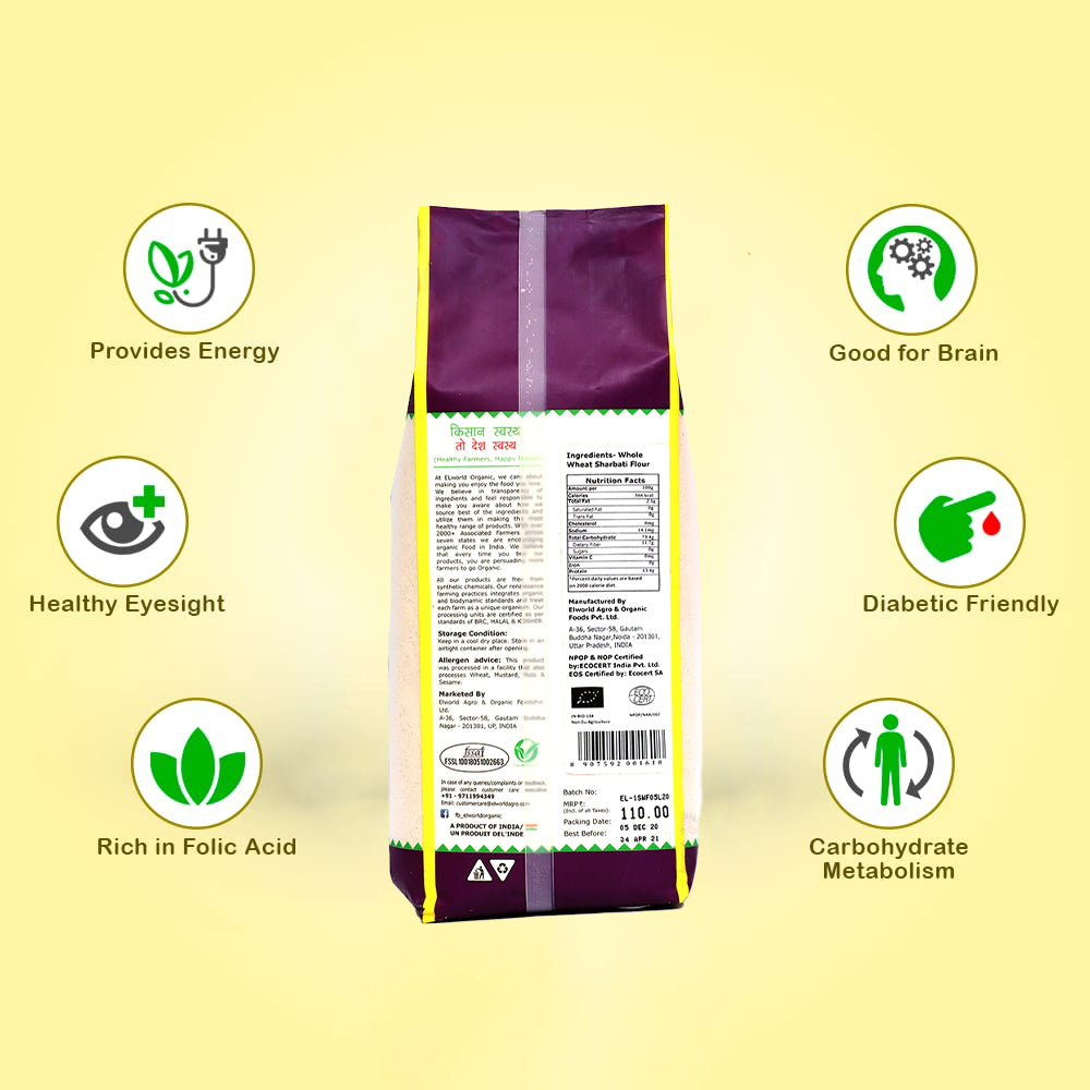 Elworld Agro & Organic Food Products Whole Sharbati Wheat Flour