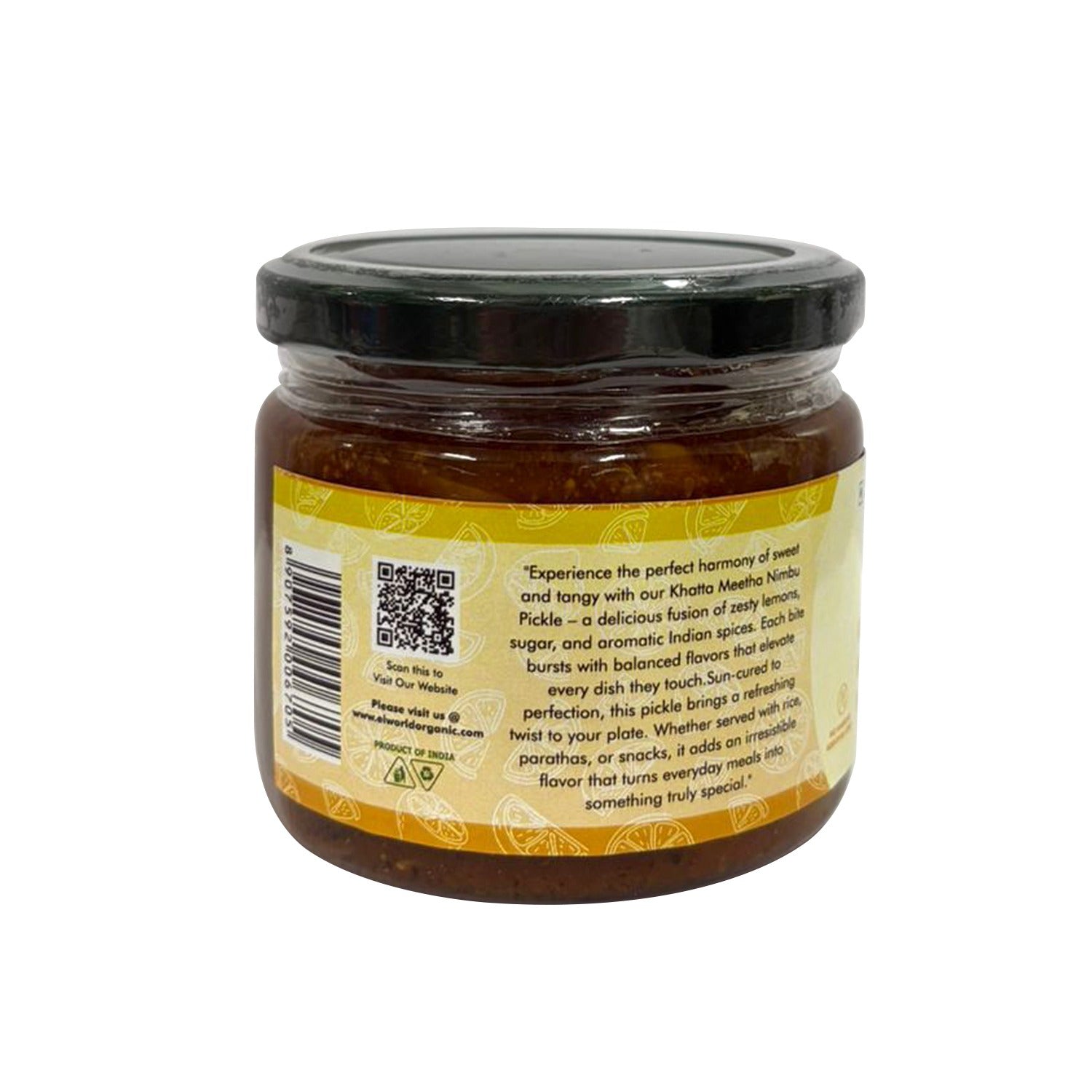 ELworld Agro & Organic Foods Khatta Meetha Nimbu/Organic Lemon Pickle - 300gm
