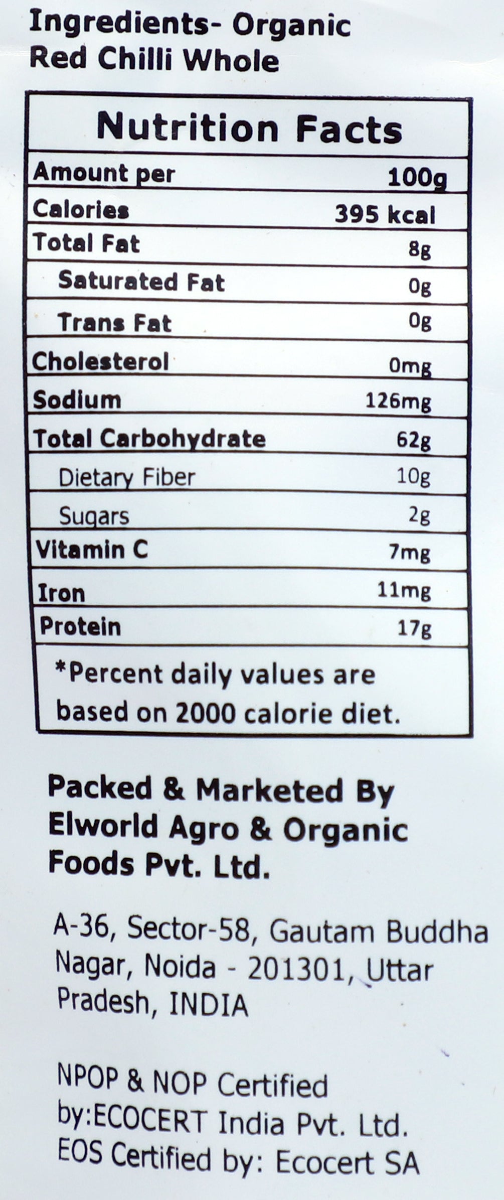 Elworld Agro & Organic Food Products Red Chilli (Lal Mirch) Powder - 100 g