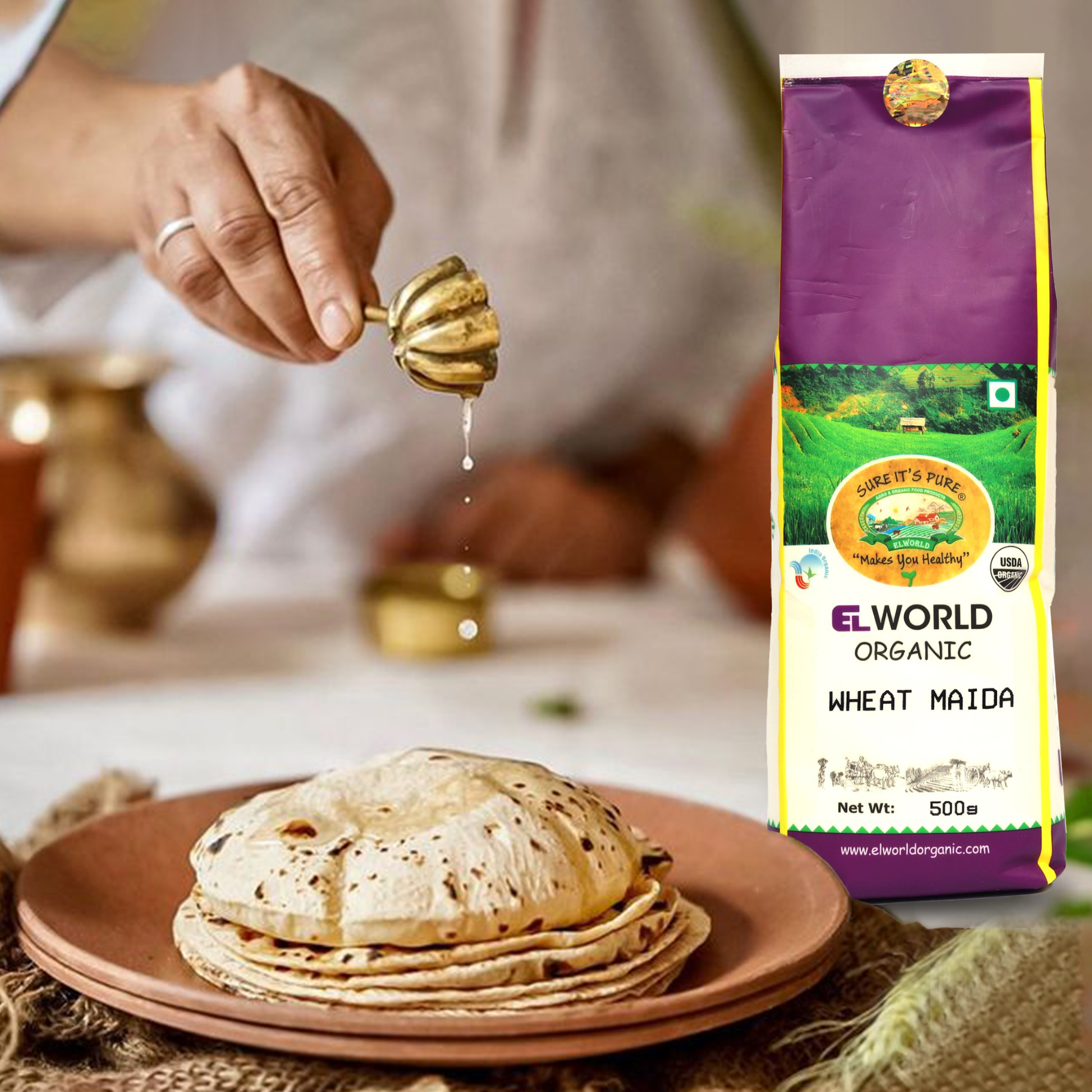 Elworld Agro & Organic Food Products Wheat Maida 500 g