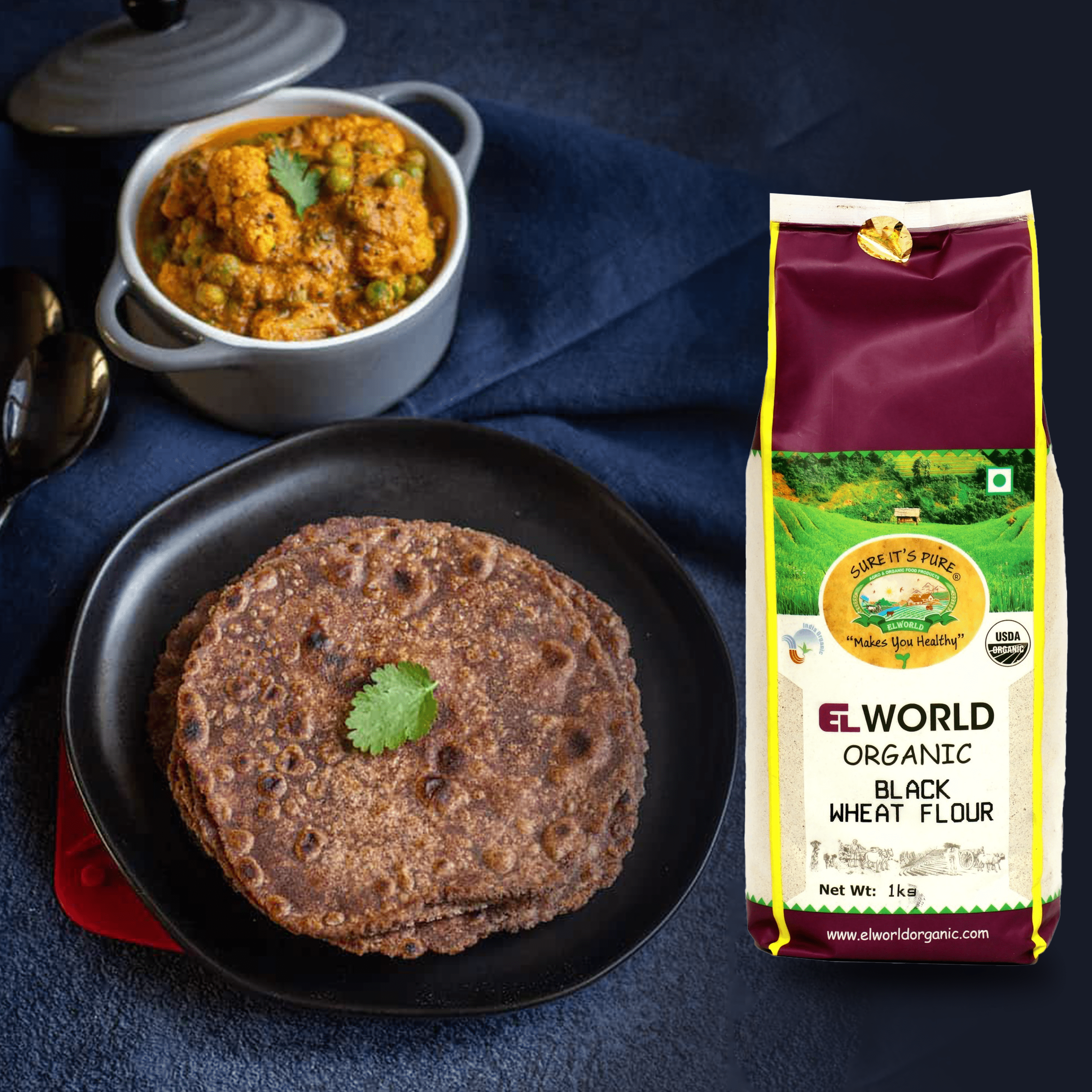 Elworld Agro & Organic Food Products Black Wheat Flour - Elworld Organic