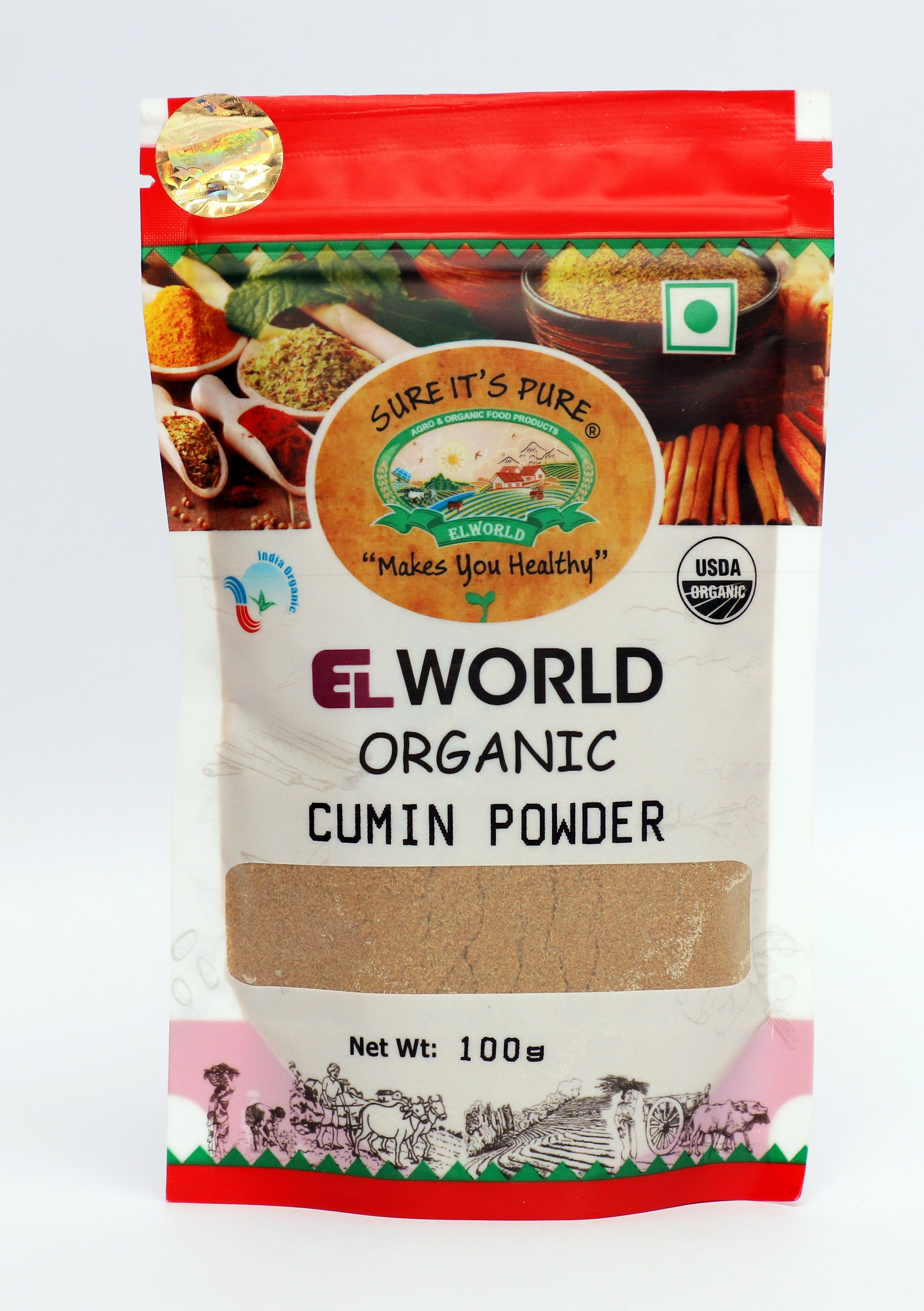 Elworld Agro & Organic Food Products Cumin (Jeera) Powder, 100 g - Elworld Organic