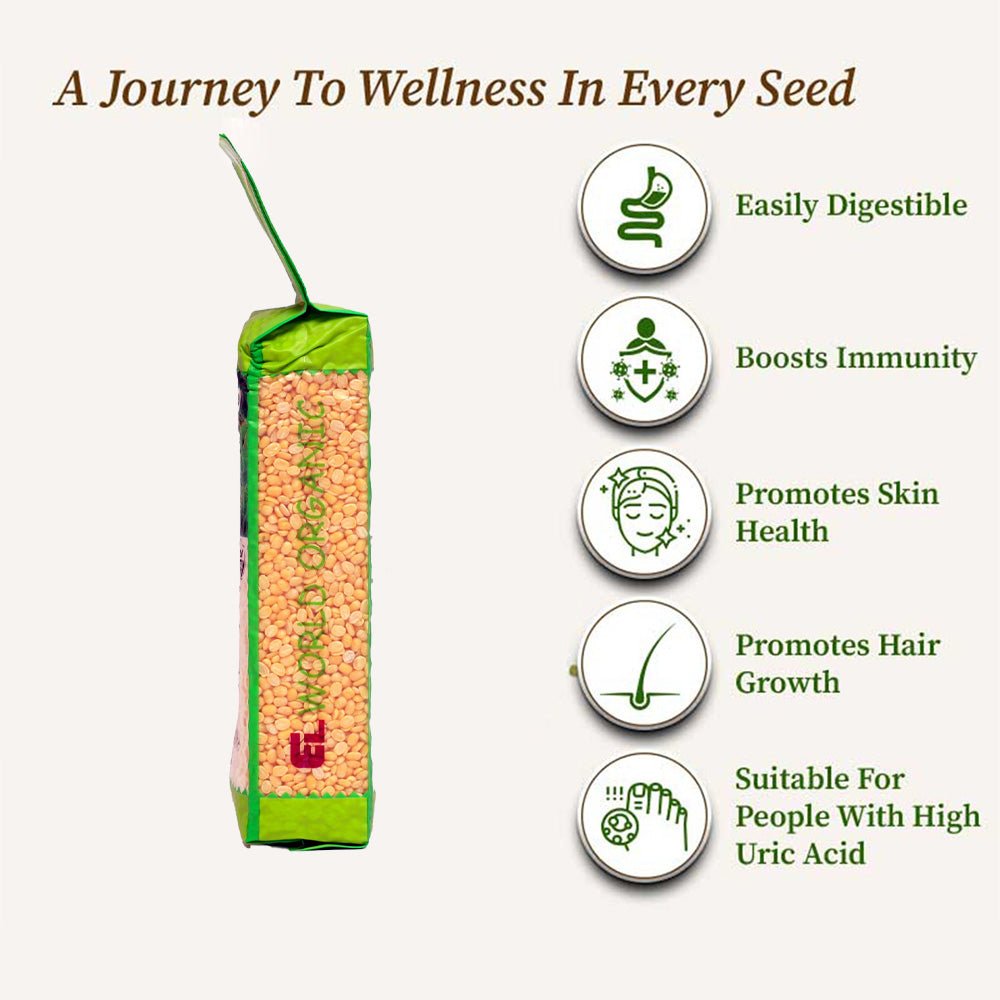 Elworld Agro & Organic Food Products Moong Split Washed - Elworld Organic