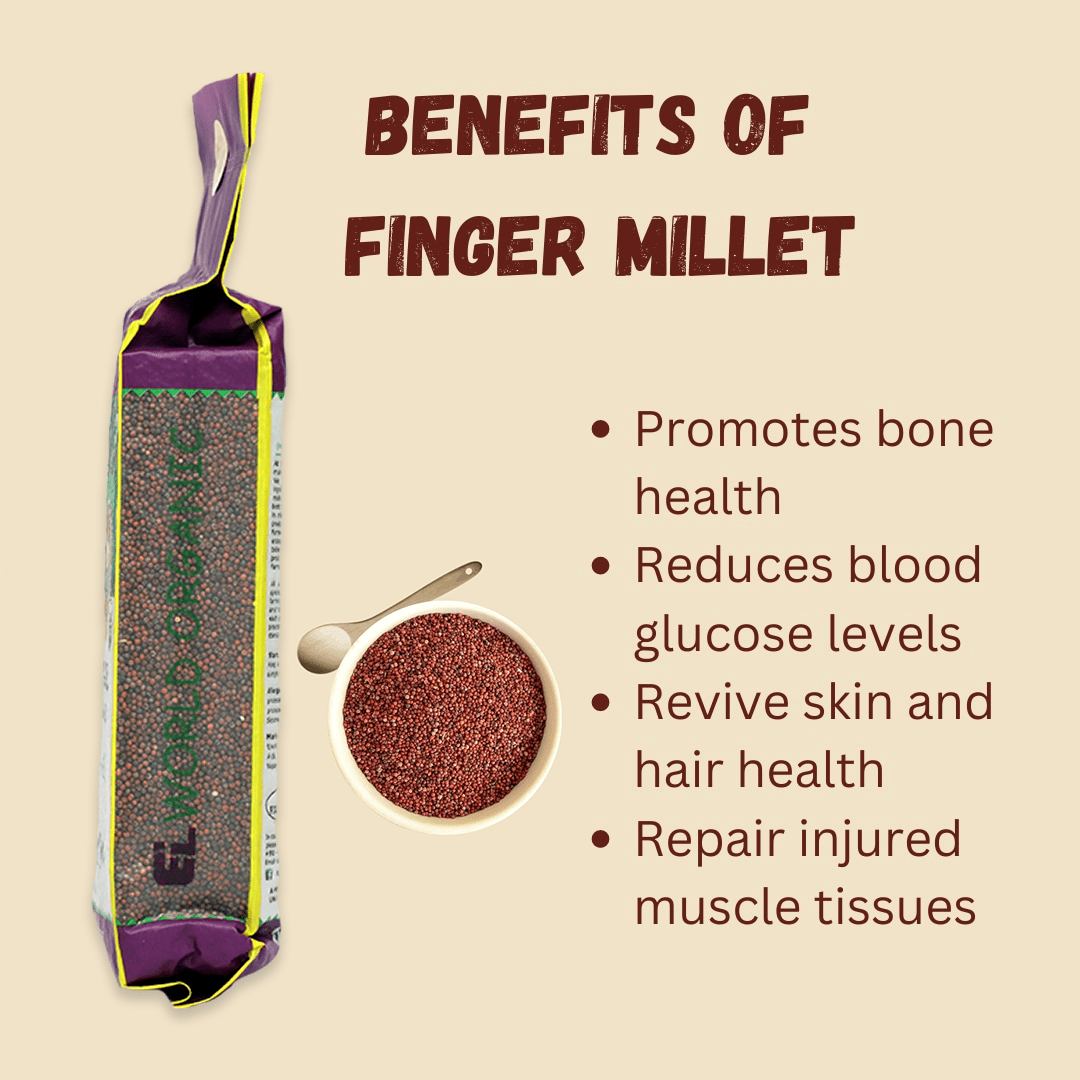 Elworld Agro & Organic Food Products Ragi Whole 500 g - Elworld Organic