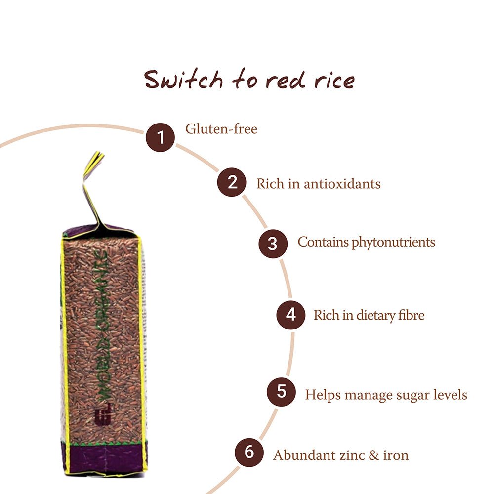 Elworld Agro & Organic Food Products Red Rice - Elworld Organic