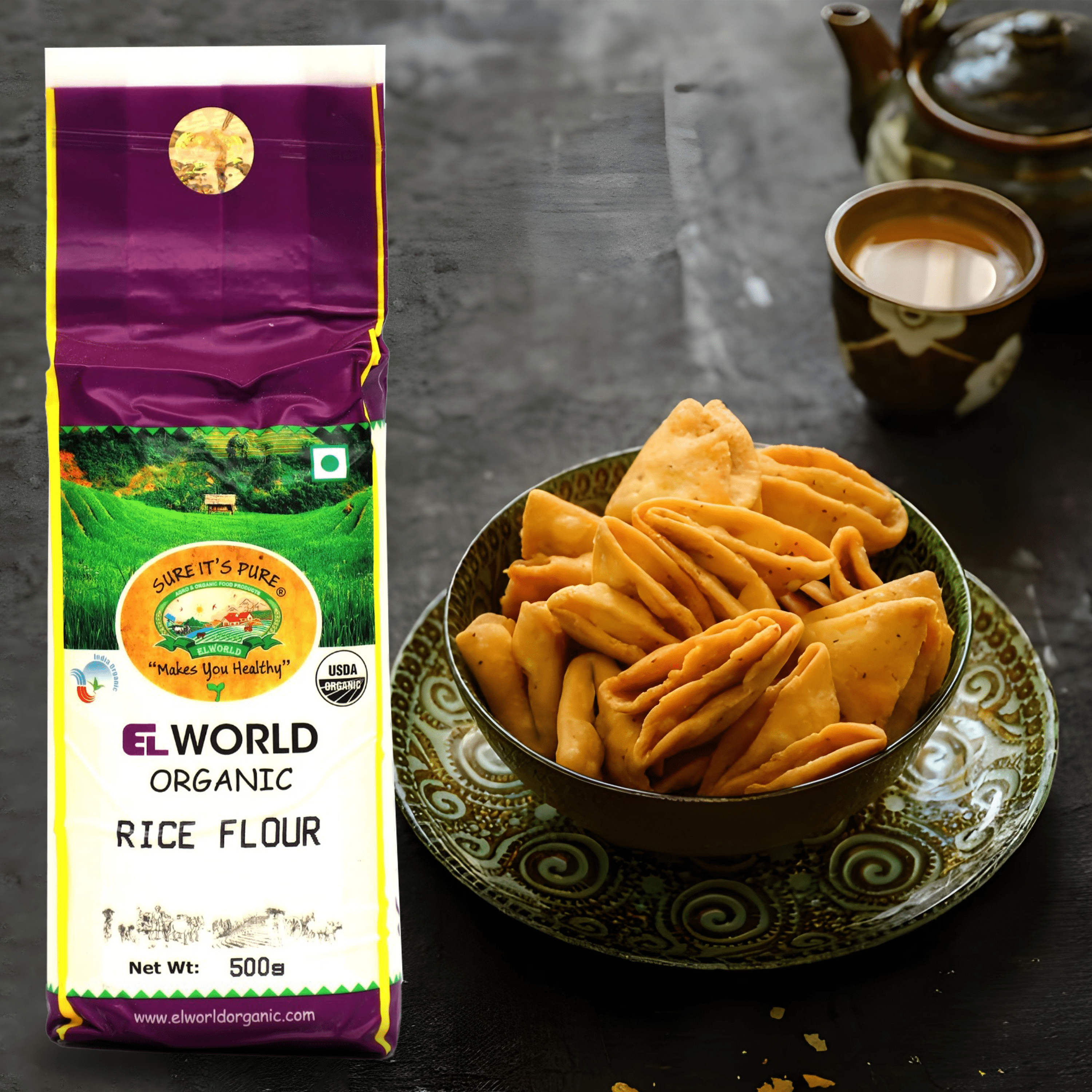 Elworld Agro & Organic Food Products Rice Flour 500 g - Elworld Organic