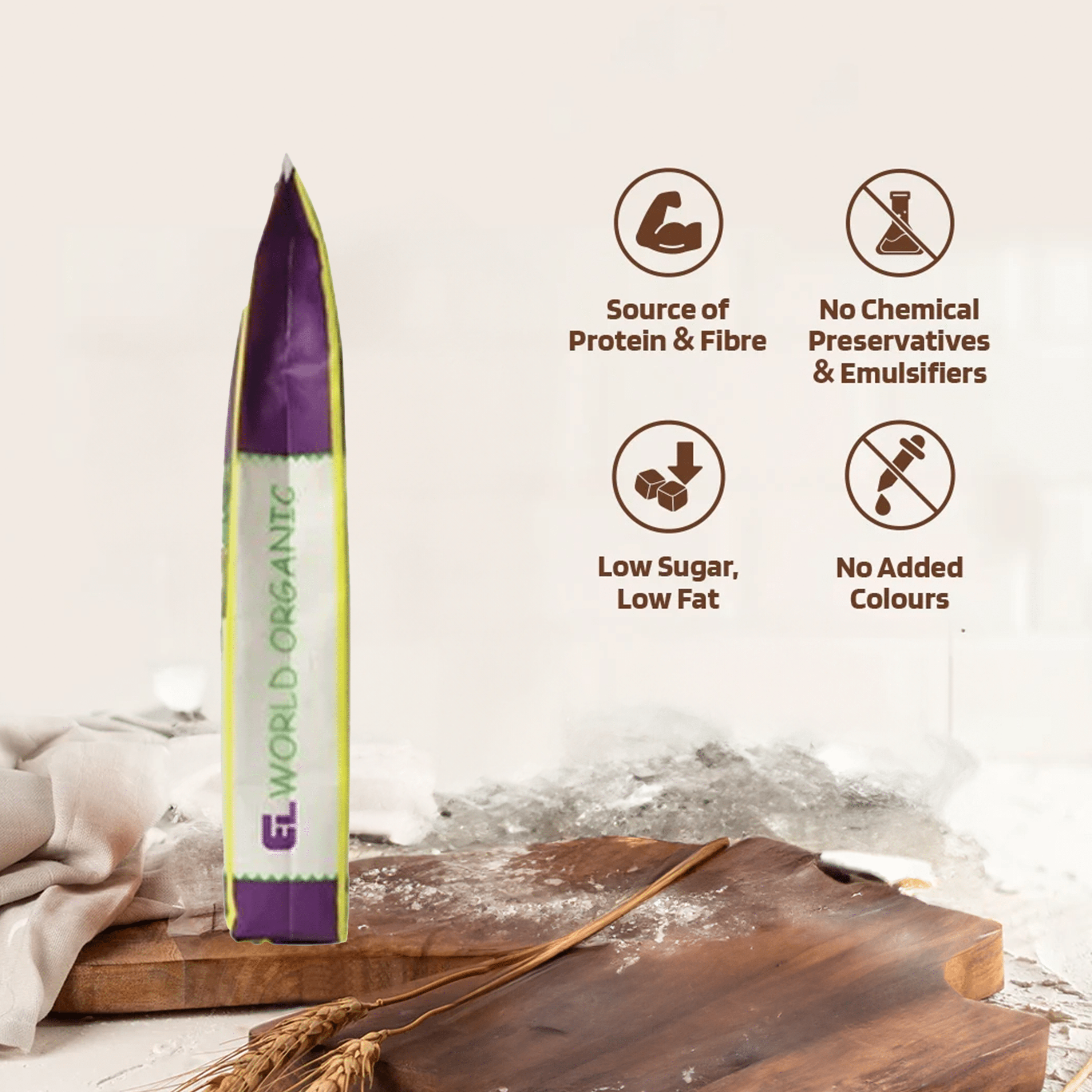 Elworld Agro & Organic Food Products Wheat Maida 500 g - Elworld Organic