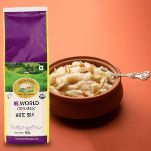 Elworld Agro & Organic Food Products White Suji 500 g - Elworld Organic