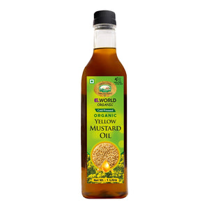 Elworld Agro & Organic Food Products Yellow Mustard Oil 1 ltr - Elworld Organic