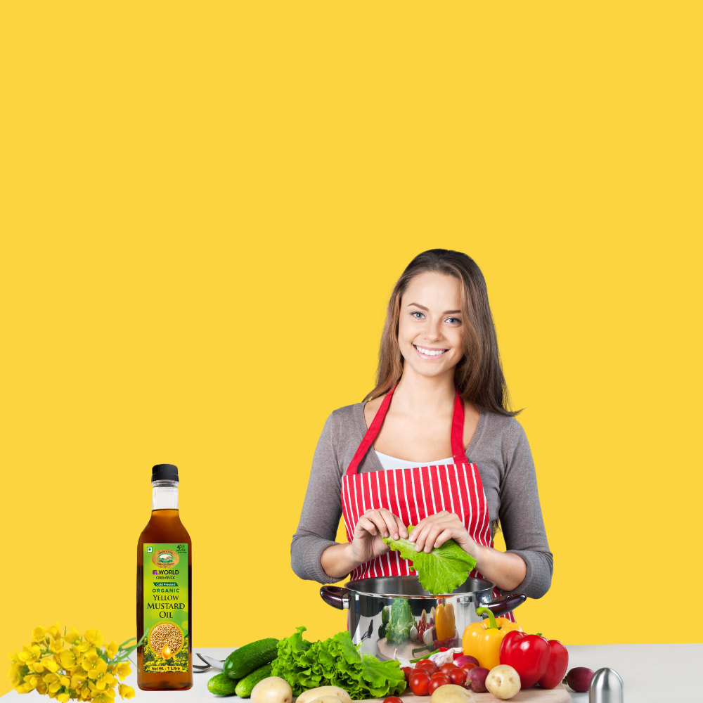 Elworld Agro & Organic Food Products Yellow Mustard Oil 1 ltr - Elworld Organic