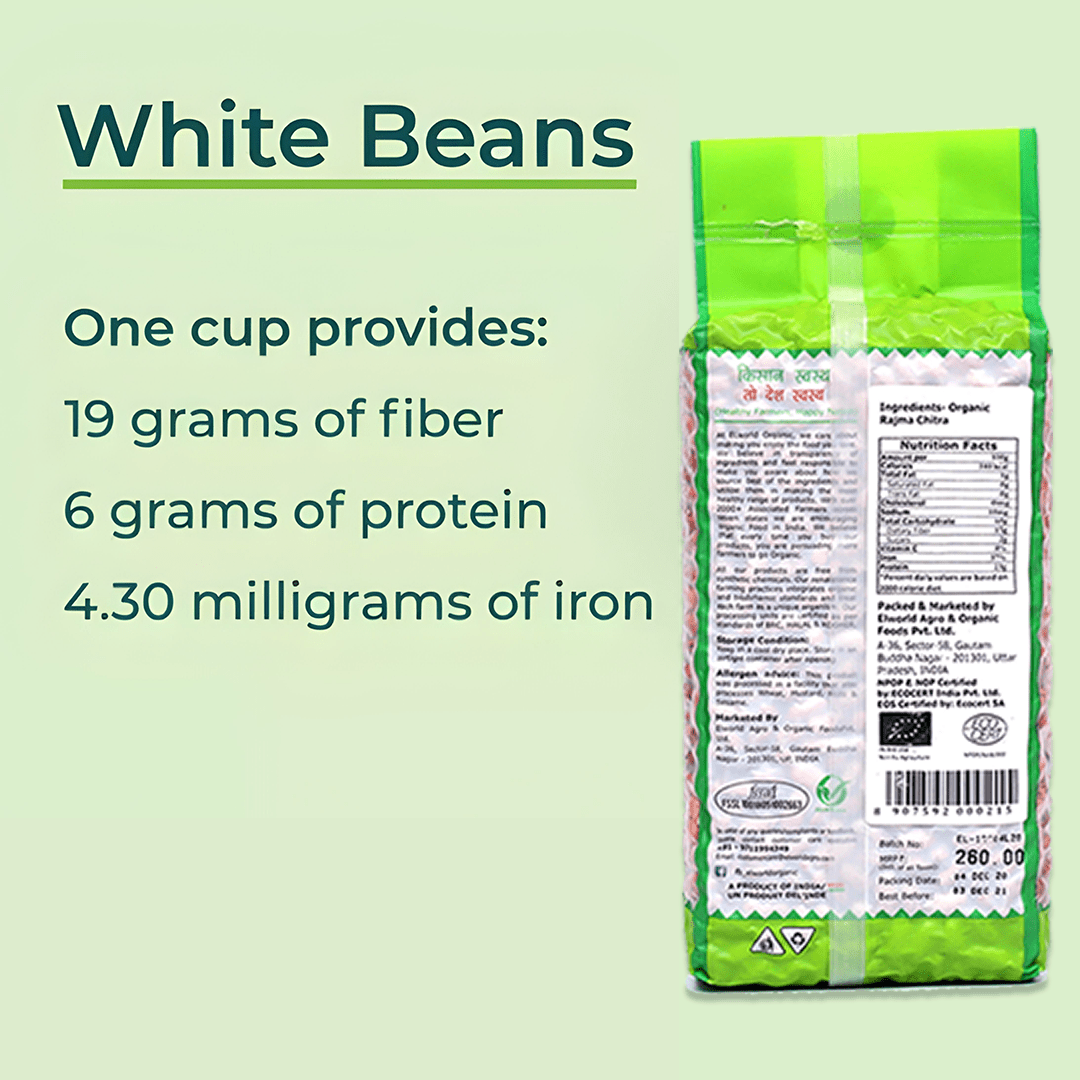 Elworld Organic White Kidney Beans (Rajma Chitra) - Elworld Organic