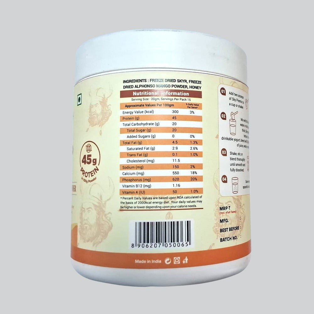 Freeze Dried Skyr Protein Powder – Alphonso Mango Flavor (300g) - Elworld Organic