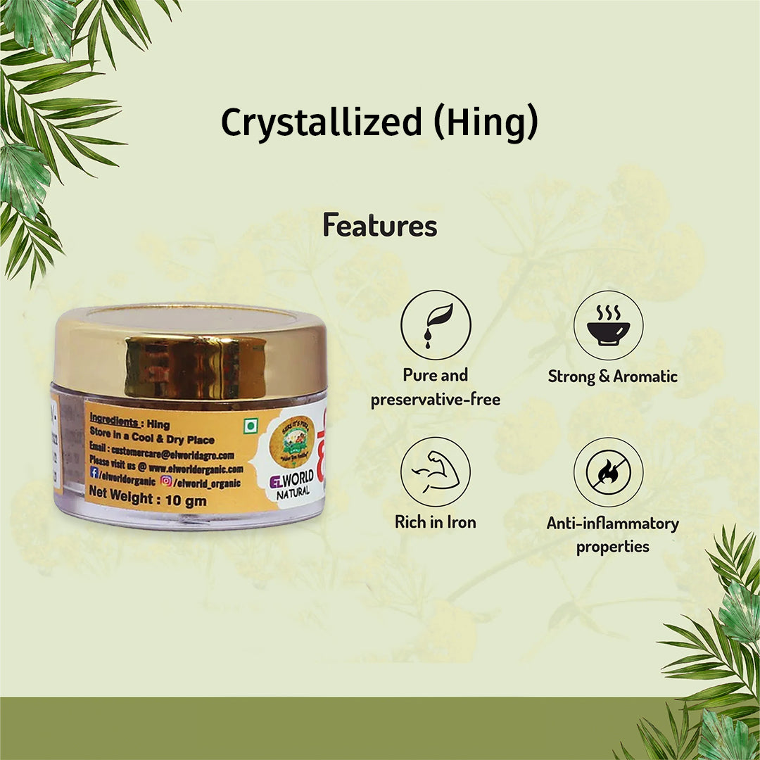 Elworld Agro & Organic Food Products Crystallized Heeng (Asafoetida) - 10g
