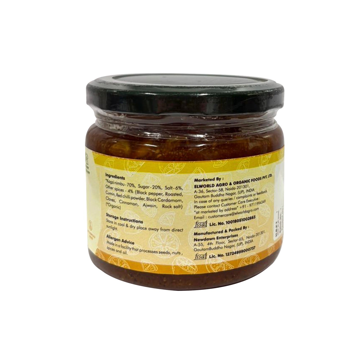 ELworld Agro & Organic Foods Khatta Meetha Nimbu/Organic Lemon Pickle - 300gm