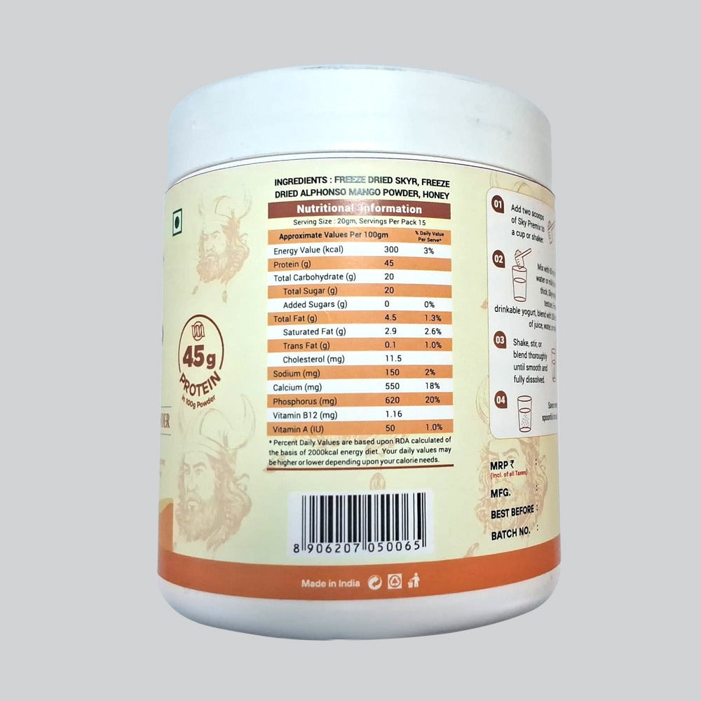 Freeze Dried Skyr Protein Powder – Alphonso Mango Flavor (300g)