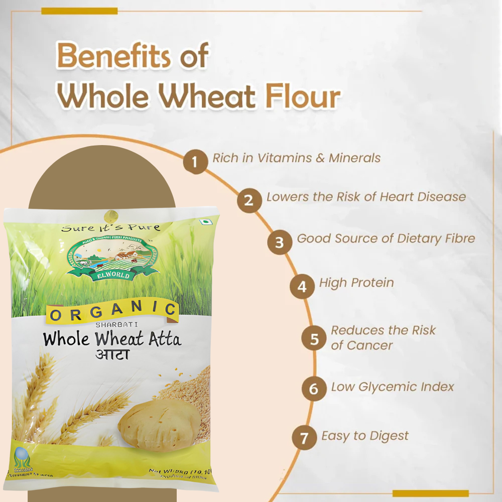 Elworld Agro & Organic Food Products Sharbati Whole Wheat Flour