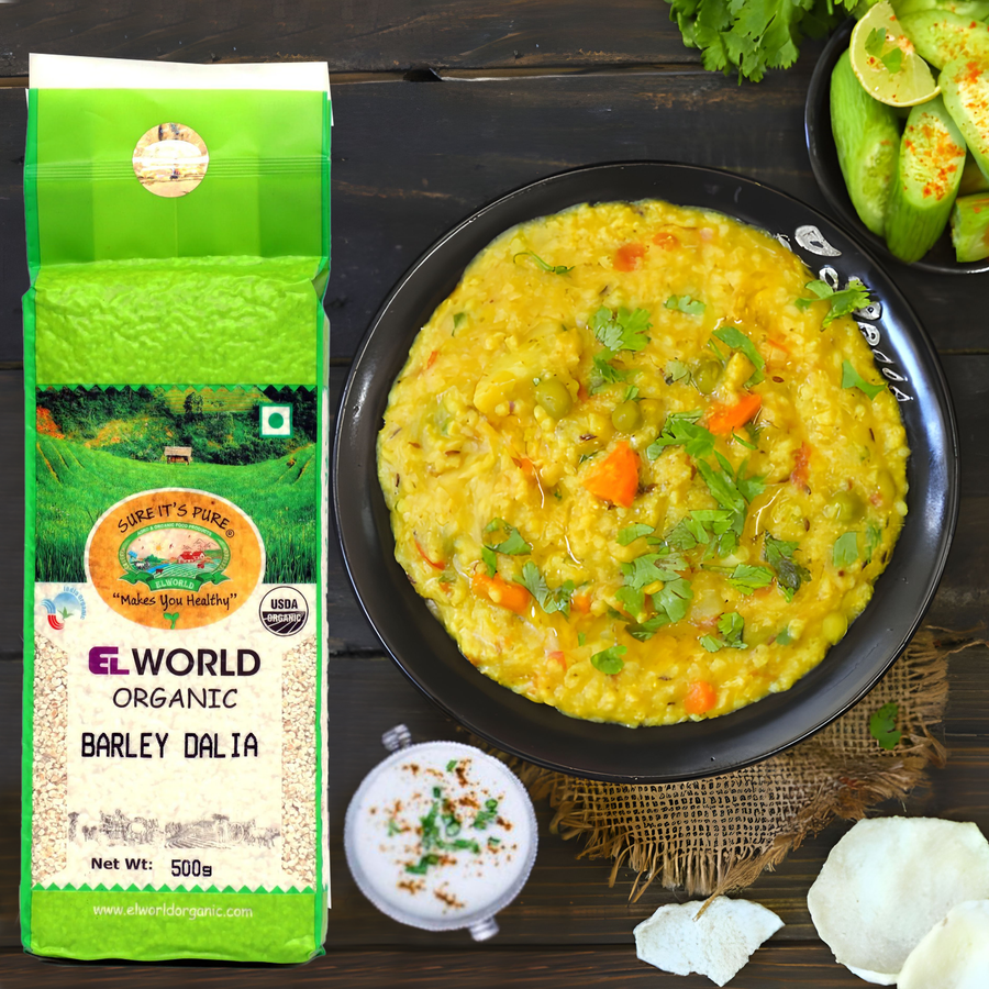 Elworld Agro & Organic Food Products Barley Dalia 500 g - Elworld Organic