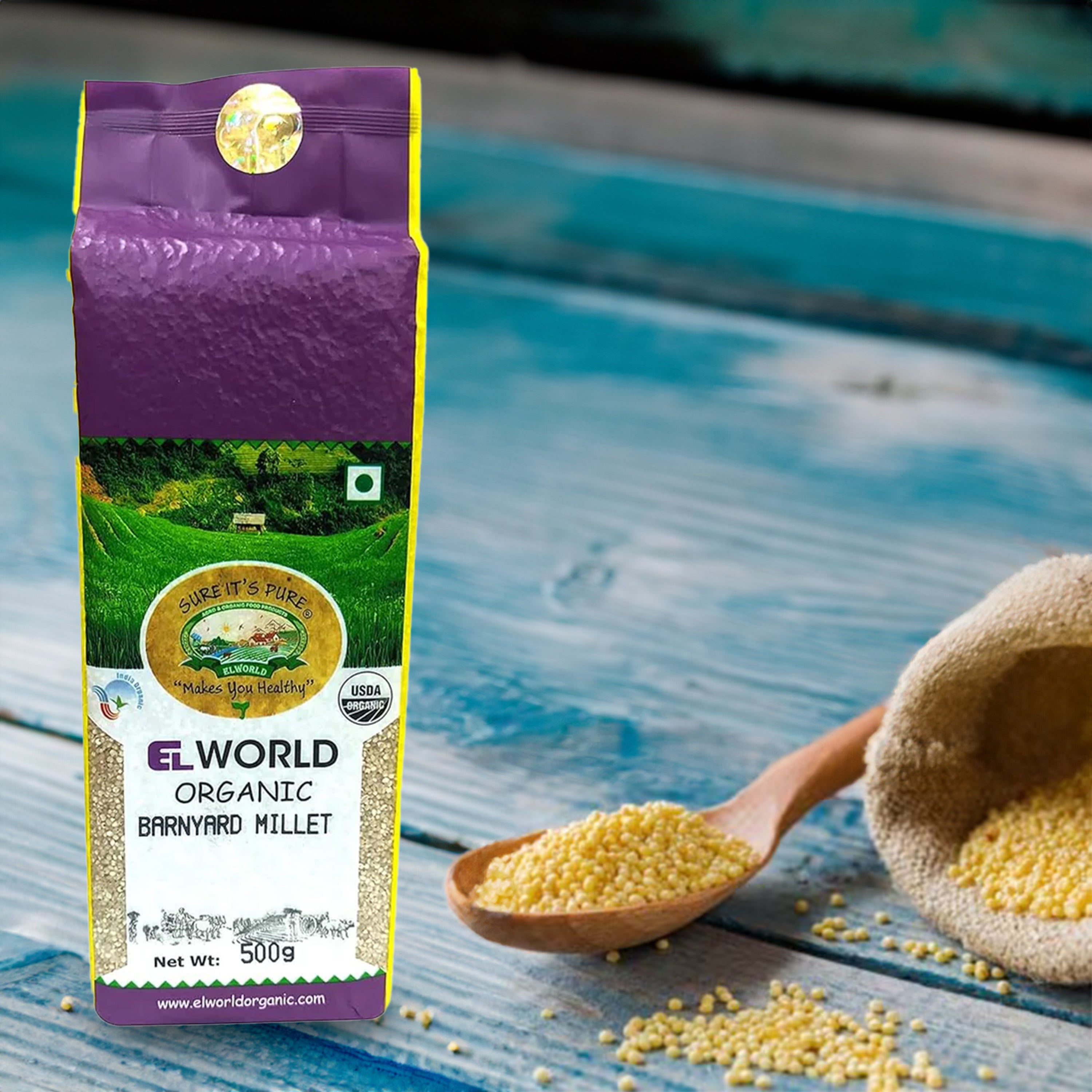 Elworld Agro & Organic Food Products Barnyard Millet 500 g - Elworld Organic