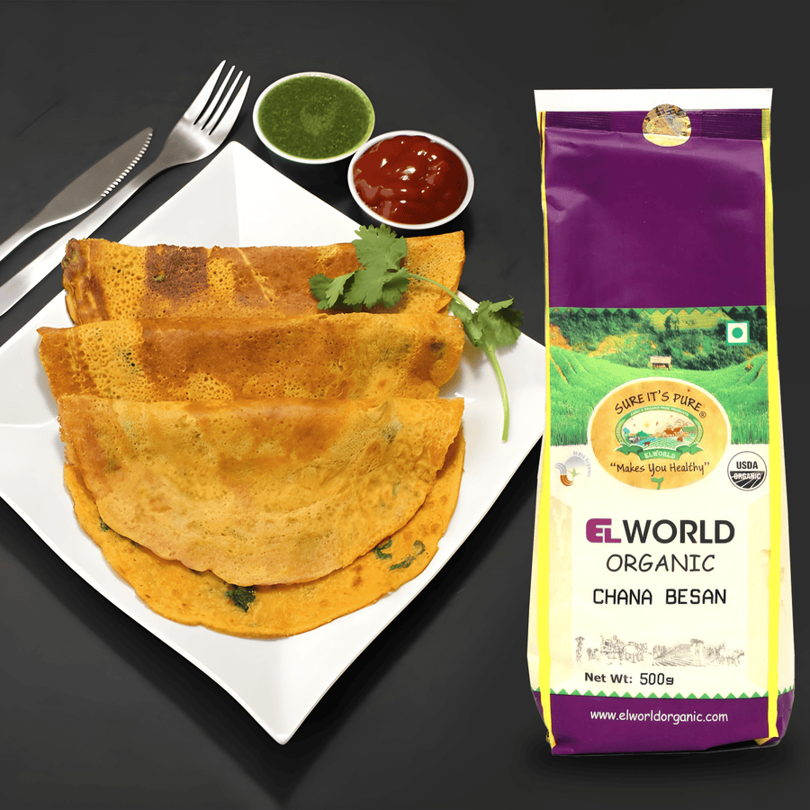 Elworld Agro & Organic Food Products Chana Besan - 500 gram - Elworld Organic