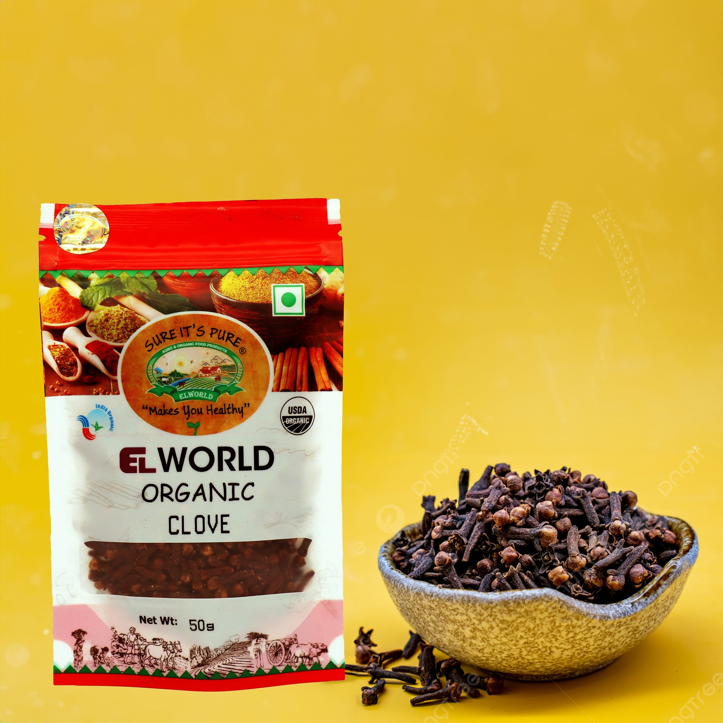 Elworld Agro & Organic Food Products Clove - 50 g - Elworld Organic