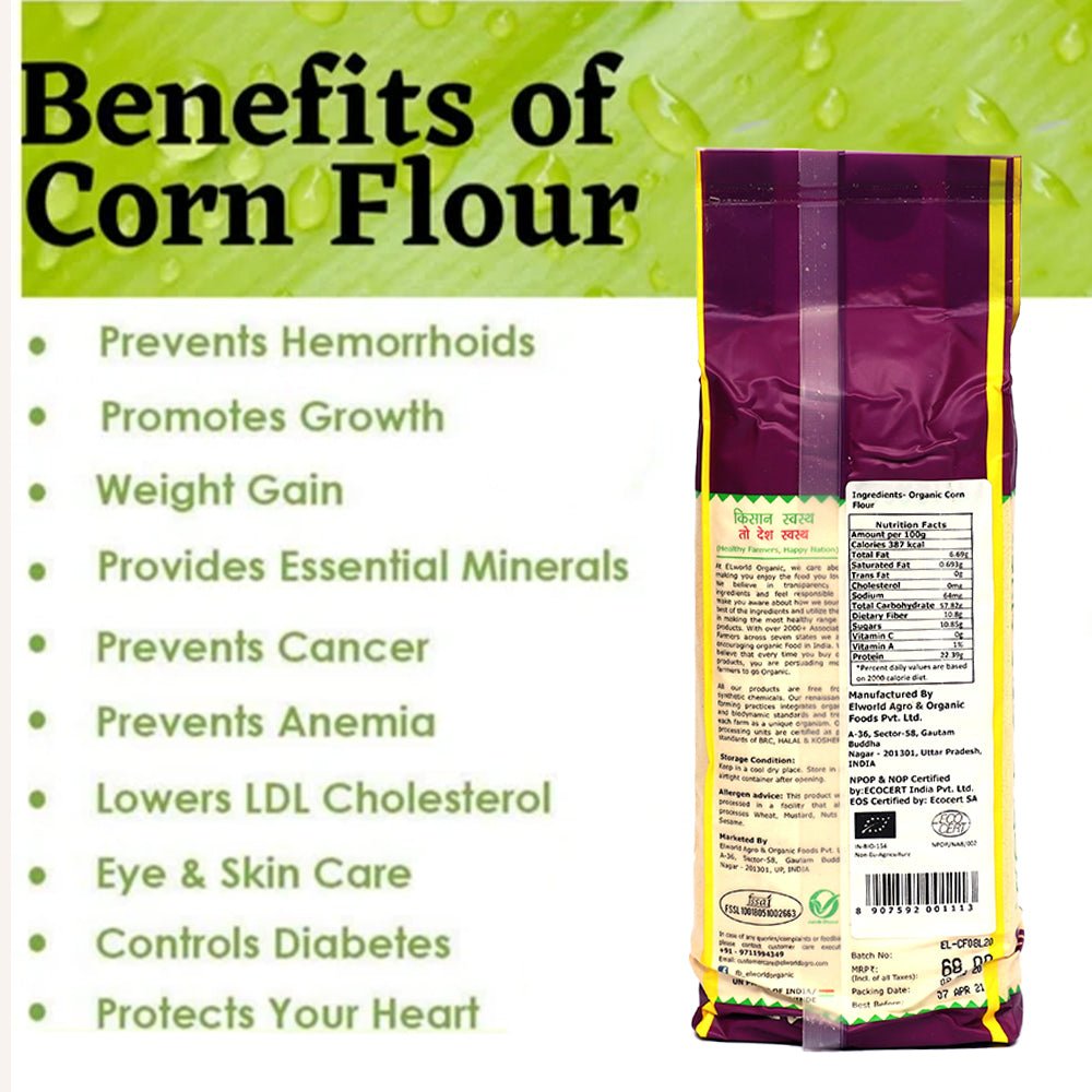 Elworld Agro & Organic Food Products Corn Flour 500 g - Elworld Organic