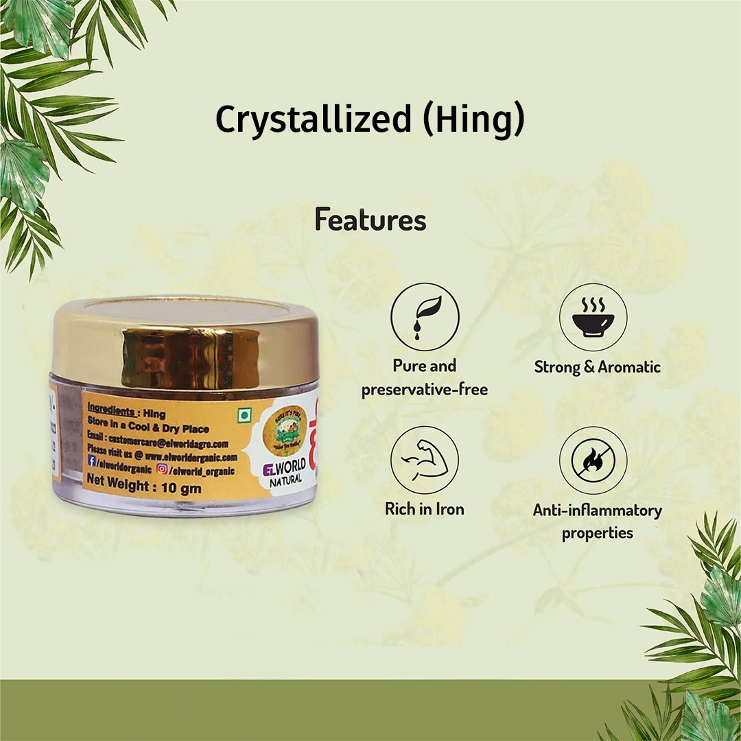 Elworld Agro & Organic Food Products Crystallized Heeng (Asafoetida) - 10g - Elworld Organic
