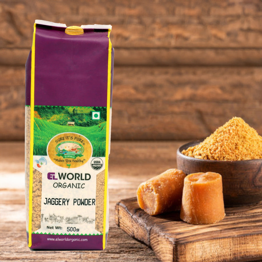 Elworld Agro & Organic Food Products Jaggery Powder 500 g - Elworld Organic