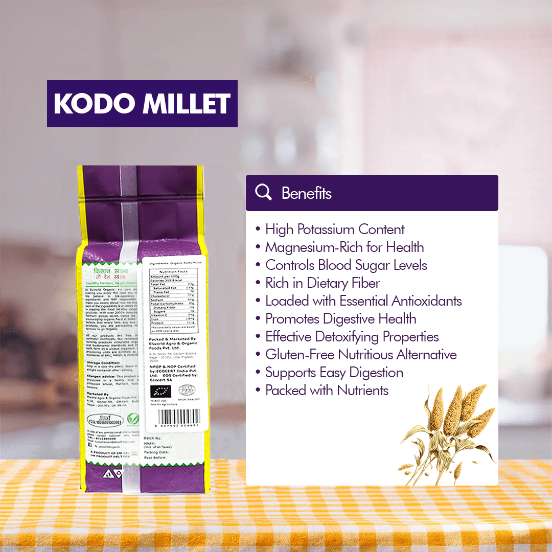 Elworld Agro & Organic Food Products Kodo Millet 500 g - Elworld Organic