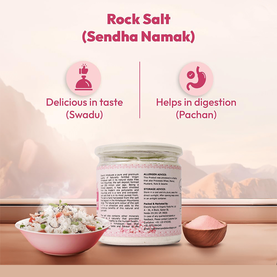 Elworld Agro & Organic Food Products Natural Rock Salt - 500 g - Elworld Organic