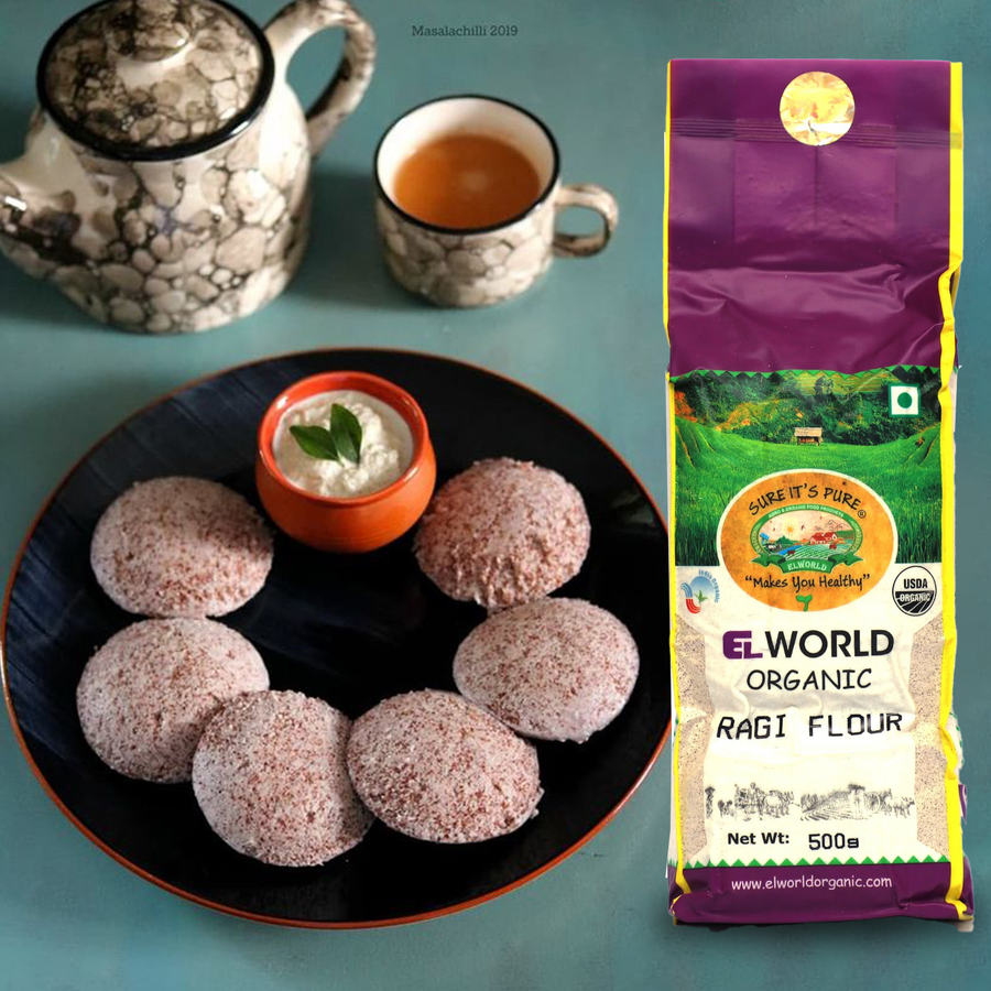 Elworld Agro & Organic Food Products Ragi Flour 500 g - Elworld Organic