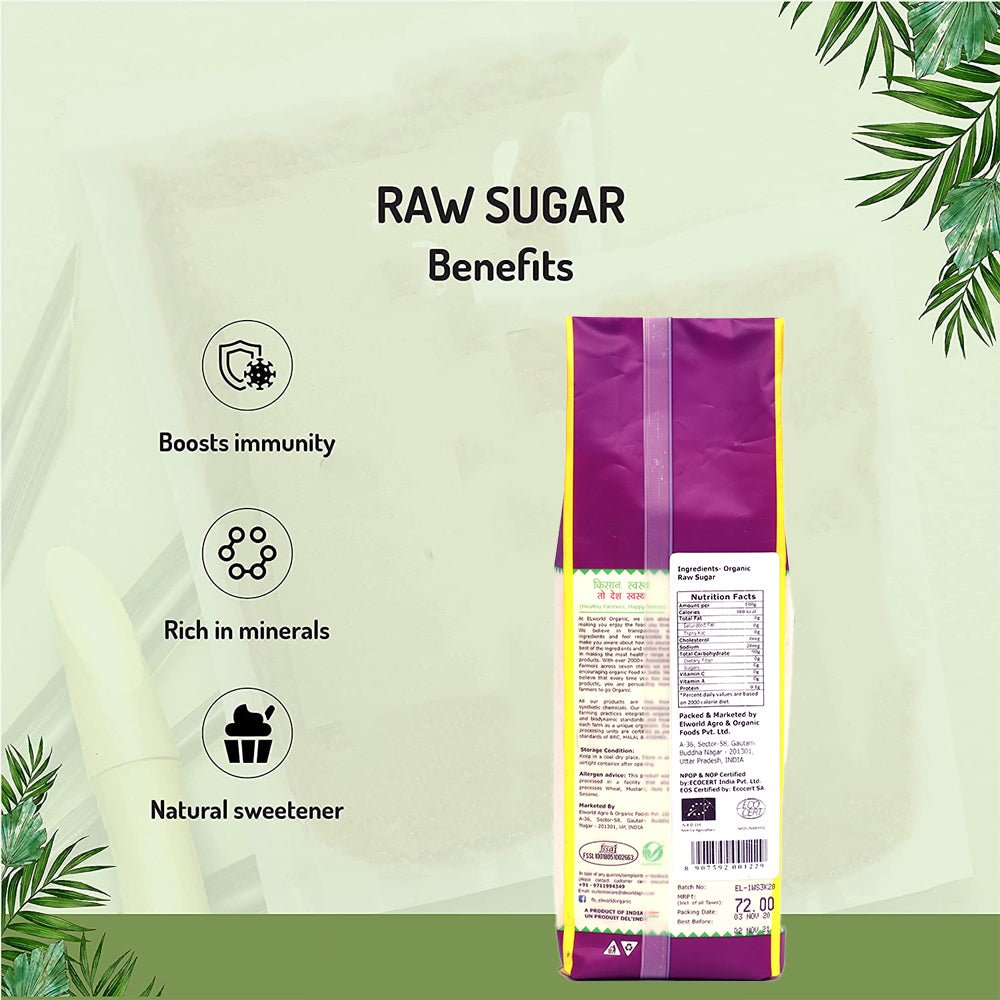 Elworld Agro & Organic Food Products Raw Sugar - Elworld Organic