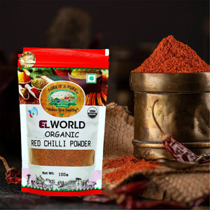 Elworld Agro & Organic Food Products Red Chilli (Lal Mirch) Powder - 100 g - Elworld Organic