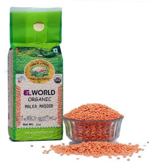 Elworld Agro & Organic Food Products Red Lentil Malka Masoor - Elworld Organic