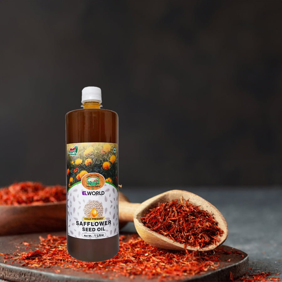 Elworld Agro & Organic Food Products Safflower Seed Oil 1 ltr - Elworld Organic