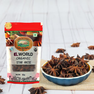 Elworld Agro & Organic Food Products Star Anise(Chakra Phool) - 50 g - Elworld Organic