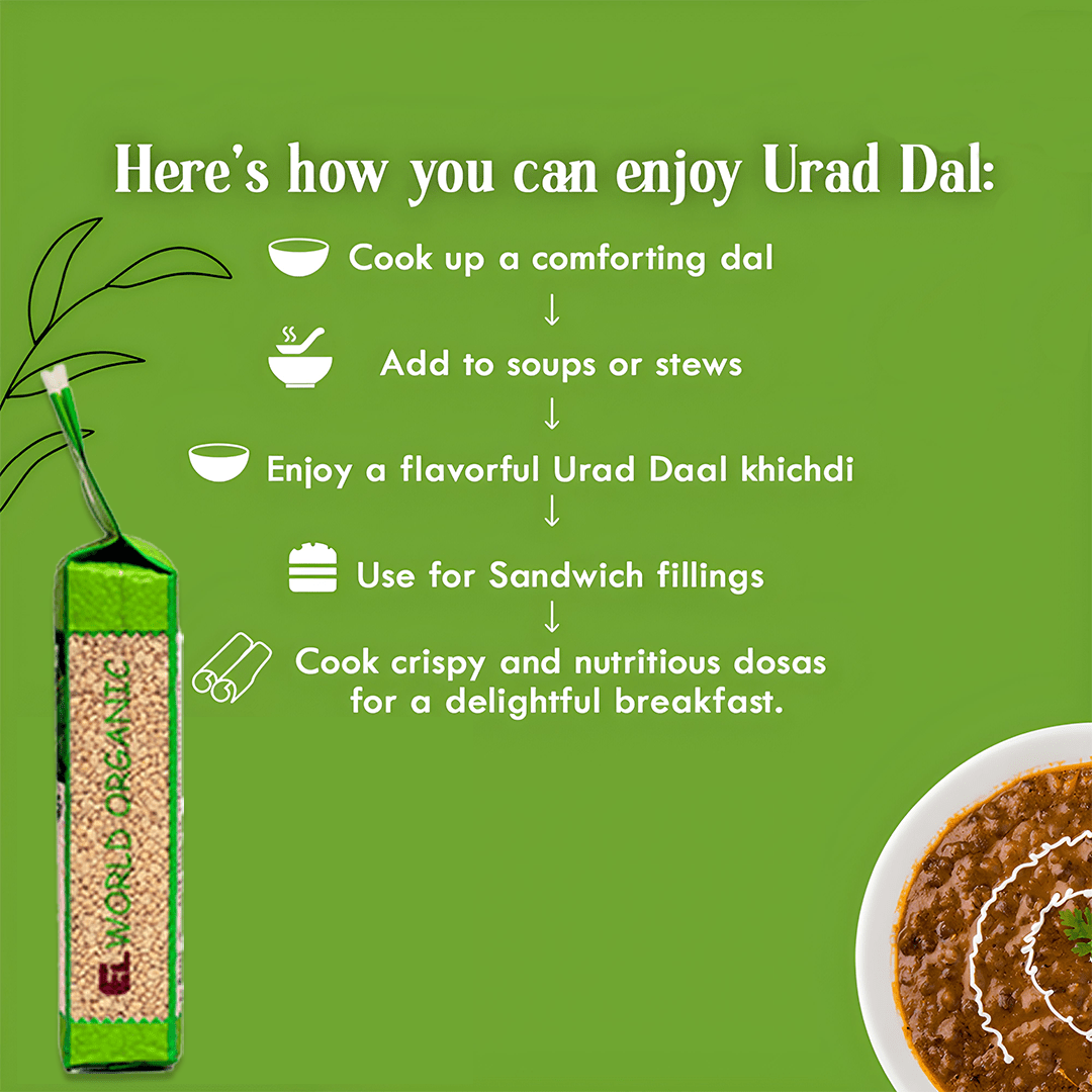 Elworld Agro & Organic Food Products Urad Split Washed - Elworld Organic