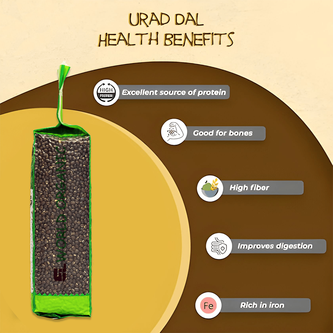 Elworld Agro & Organic Food Products Urad Whole - Elworld Organic