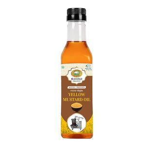 ELworld Agro & Organic Foods Wood Pressed Virgin Yellow Mustard Oil 500 ml - Elworld Organic