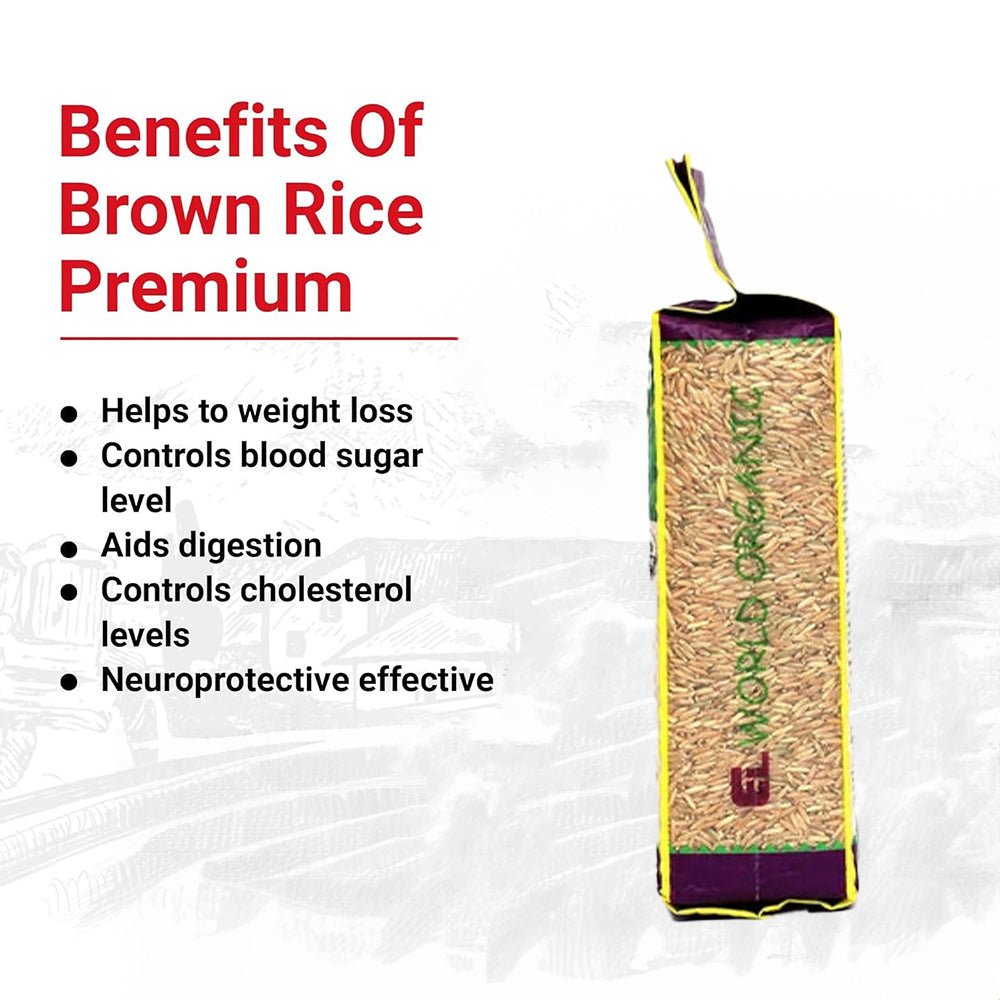 Elworld Organic Traditional Premium Brown Rice - 1 Kg - Elworld Organic