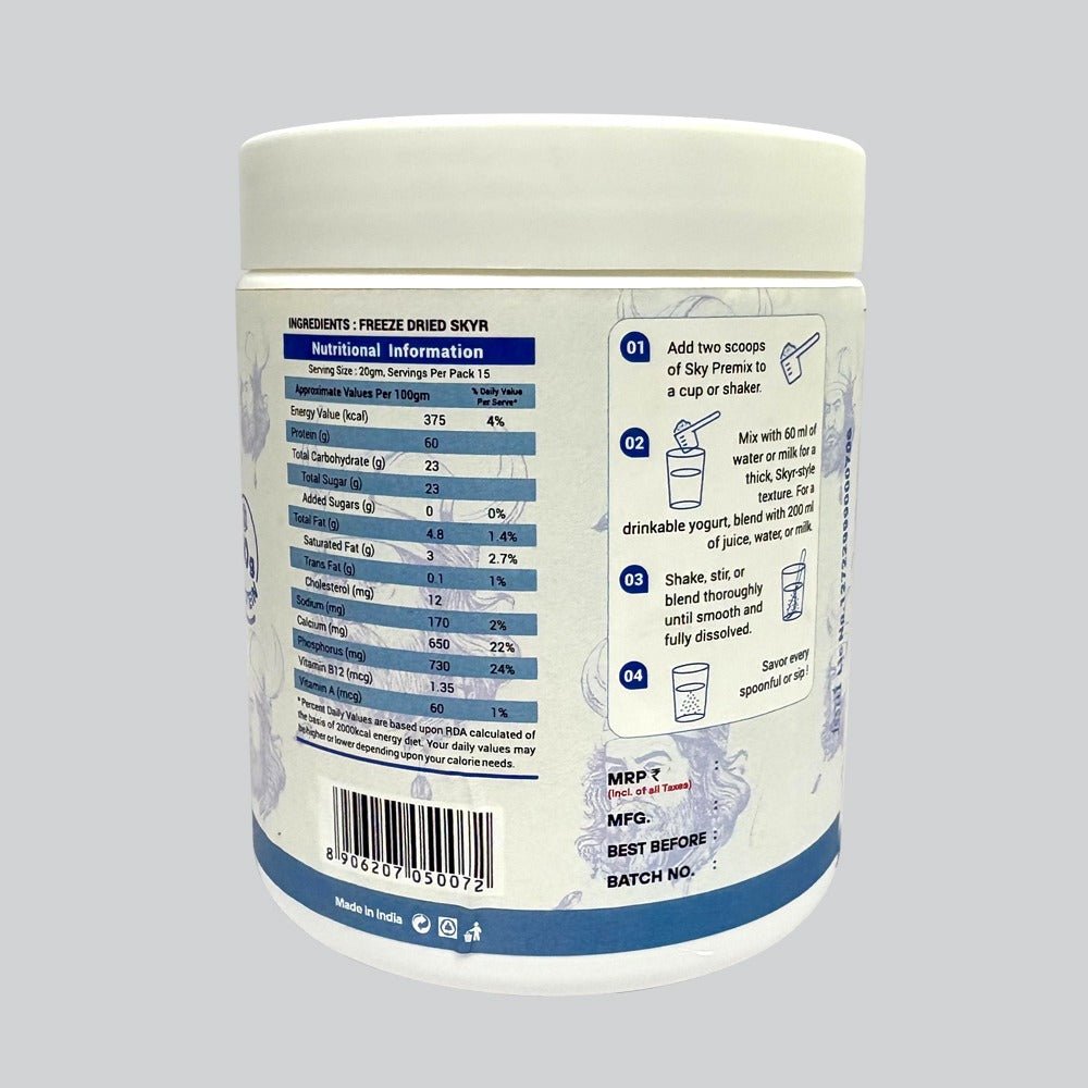 Freeze Dried Skyr – Instant Pre Mix High Protein Powder (Original) – 300g - Elworld Organic