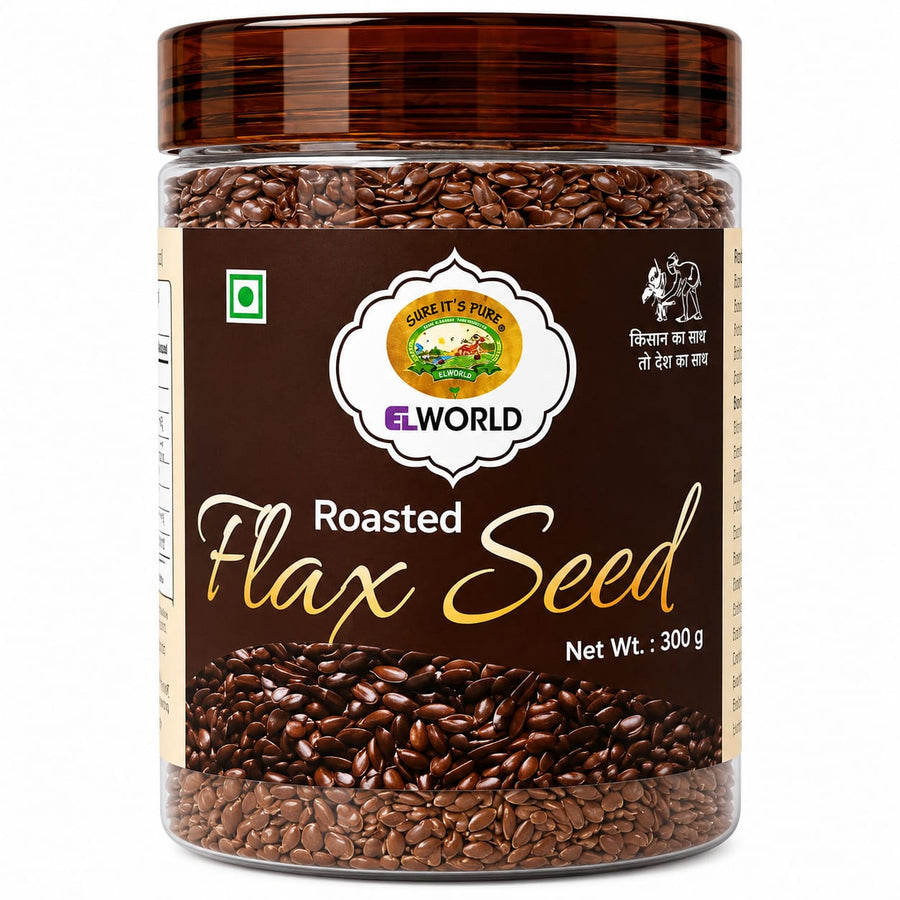 Roasted Flaxseed (Alsi/ Teesi) - 300g - Elworld Organic