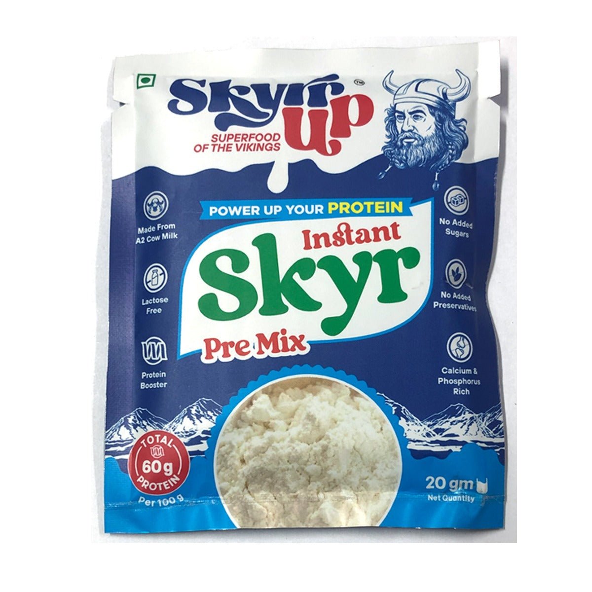 Skyr - Pre Mix Original (Made From A2 Milk) No Added Sugar, 12gm Protein in 20g pack, Zero Preservatives & Lactose Free – Skyrrup - pack of 3 - 20gm - Elworld Organic